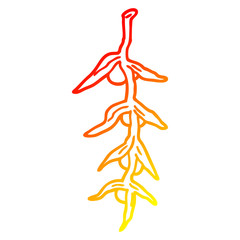 warm gradient line drawing cartoon plant