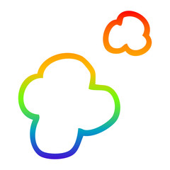 rainbow gradient line drawing cartoon poof of smoke