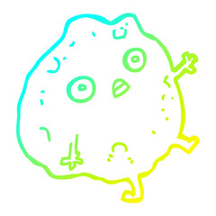 cold gradient line drawing cartoon rock falling