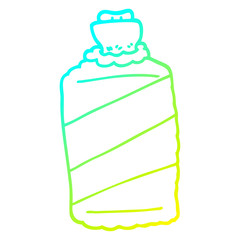cold gradient line drawing cartoon hot water bottle