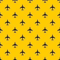 Airplane pattern seamless vector repeat geometric yellow for any design
