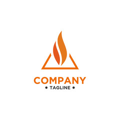 Flame Logo design simple minimalist style