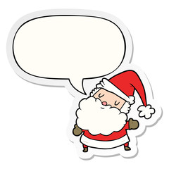 cartoon santa claus and speech bubble sticker