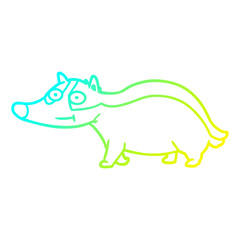 cold gradient line drawing cartoon friendly badger