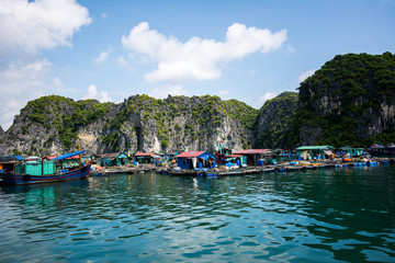Fototapeta na wymiar halong bay,vietnam, asia, boat, ocean, 