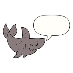 cartoon shark and speech bubble