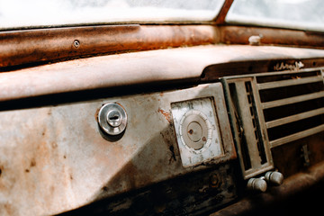 old rusted dash