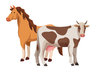 farm, animals and farmer cartoon