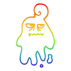 rainbow gradient line drawing cartoon spooky ghost