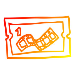 warm gradient line drawing cartoon movie ticket