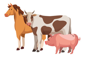 farm, animals and farmer cartoon