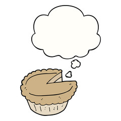 cartoon pie and thought bubble