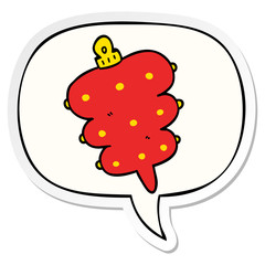 cartoon christmas decoration and speech bubble sticker