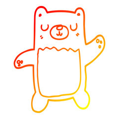 warm gradient line drawing cartoon bear