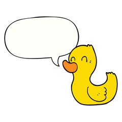 cartoon duck and speech bubble