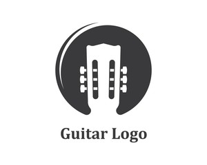 guitar icon logo vector illustration design