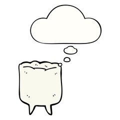 cartoon tooth and thought bubble