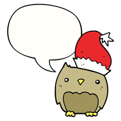 cute christmas owl and speech bubble