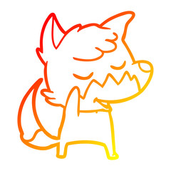 warm gradient line drawing friendly cartoon fox