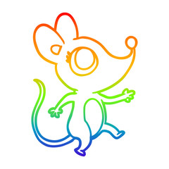rainbow gradient line drawing cute mouse
