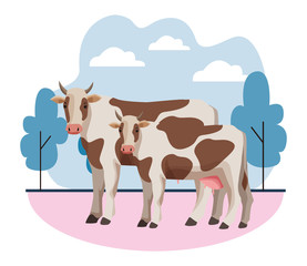 farm, animals and farmer cartoon