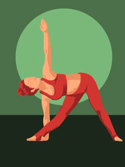 mujer yoga triangulo