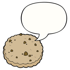 cartoon biscuit and speech bubble