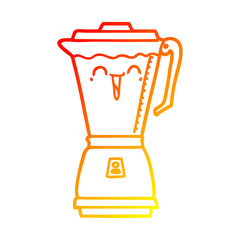 warm gradient line drawing cartoon food processor