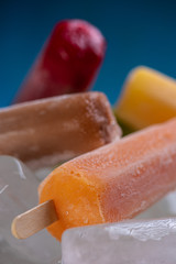 Natural fruit ice lollipops