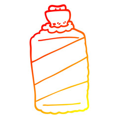 warm gradient line drawing cartoon hot water bottle