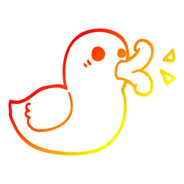 recommend clip art: warm gradient line drawing cartoon happy duck