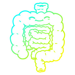 cold gradient line drawing cartoon intestines