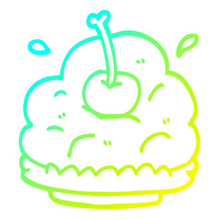cold gradient line drawing cartoon dessert