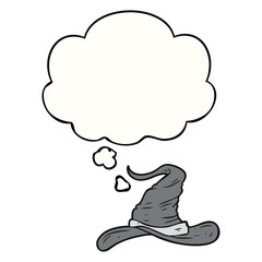 cartoon wizards hat and thought bubble