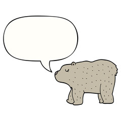 cartoon bear and speech bubble
