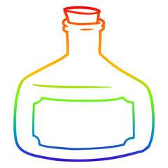 rainbow gradient line drawing old bottle cartoon