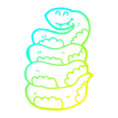 cold gradient line drawing cartoon snake