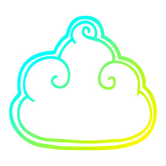 cold gradient line drawing cartoon storm cloud