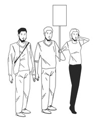 socil ctivity public protest blck white