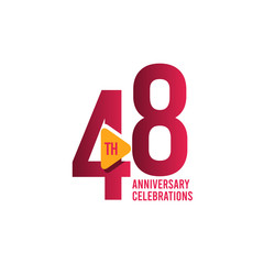 48 Years Anniversary Celebration Vector Template Design Illustration