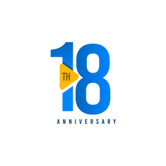 18 Years Anniversary Celebration Vector Template Design Illustration