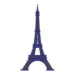 Eiffel tower paris monument isolated vector illustration