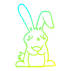 cold gradient line drawing cartoon rabbit