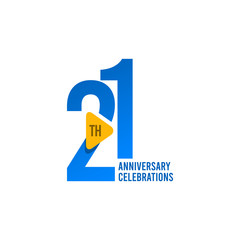 21 Years Anniversary Celebration Vector Template Design Illustration