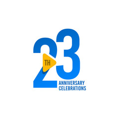 23 Years Anniversary Celebration Vector Template Design Illustration