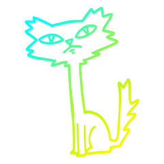 cold gradient line drawing cartoon halloween black cat