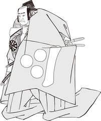 浮世絵　歌舞伎役者　その52　白黒