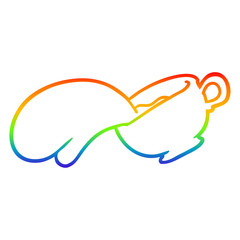 rainbow gradient line drawing mug of coffee