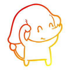 warm gradient line drawing cute cartoon elephant