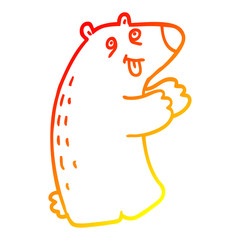warm gradient line drawing cartoon polar bear